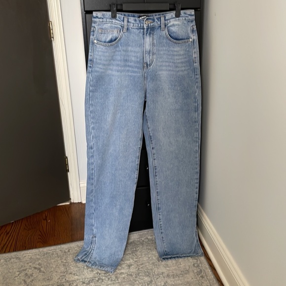 Missy Empire Denim Acid Wash Straight Leg Split Detail Jeans size US 12/UK 14 - Picture 11 of 11